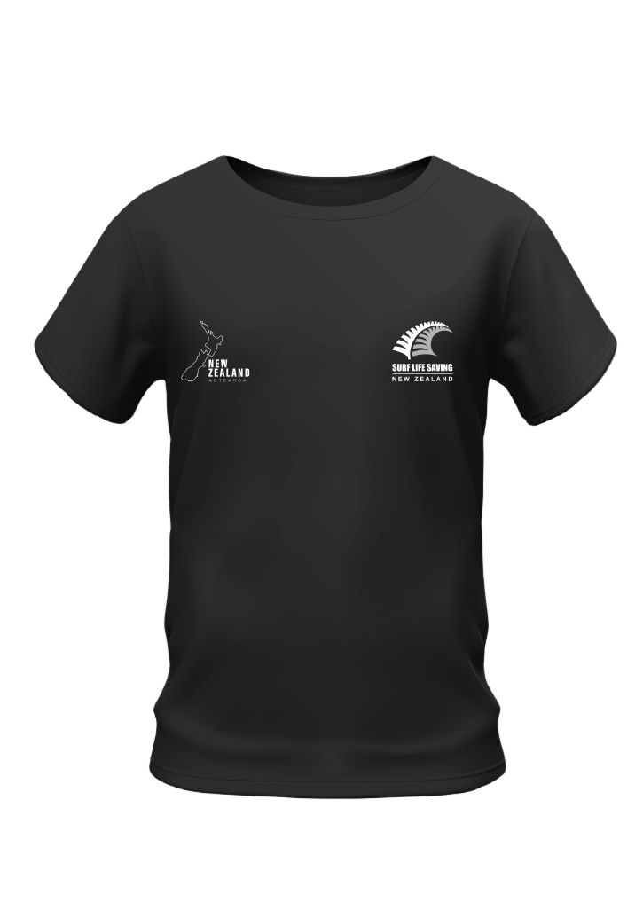 Surf Life Saving NZ Supporters Adult Tee Black