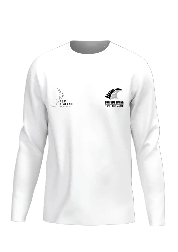 Surf Life Saving NZ Supporters L/S Adult Tee White