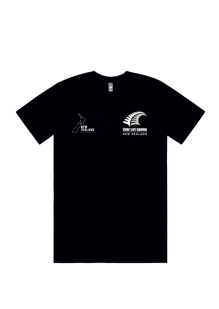 Surf Life Saving NZ Supporters Adult Tee Black
