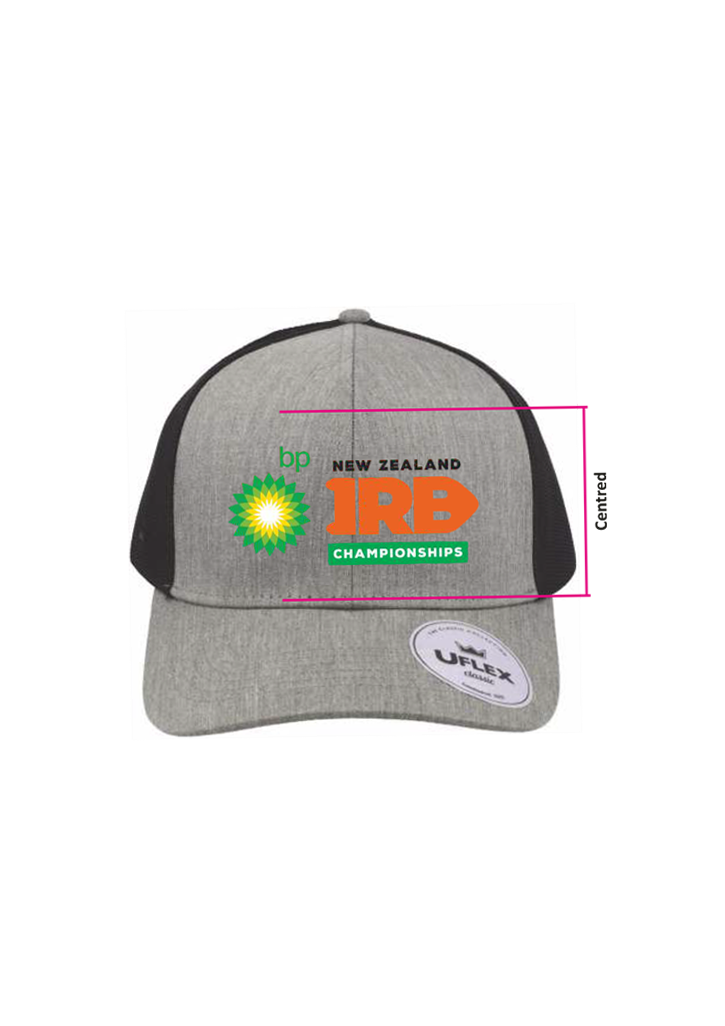 bp New Zealand IRB Championships 2026 Trucker Cap Grey Melange/Black Mesh 1SZ